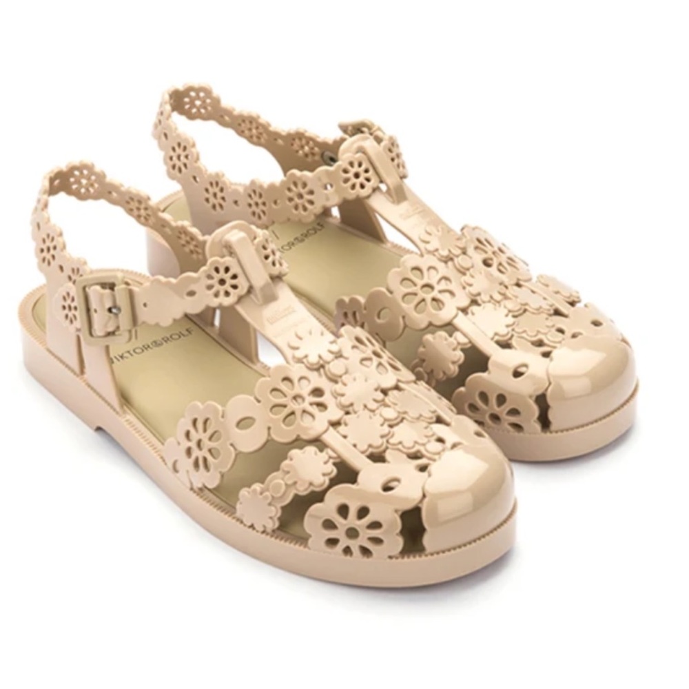 Womens Melissa x Viktor Rolf Possession lace cream jelly sandals size 7 - Picture 2 of 7